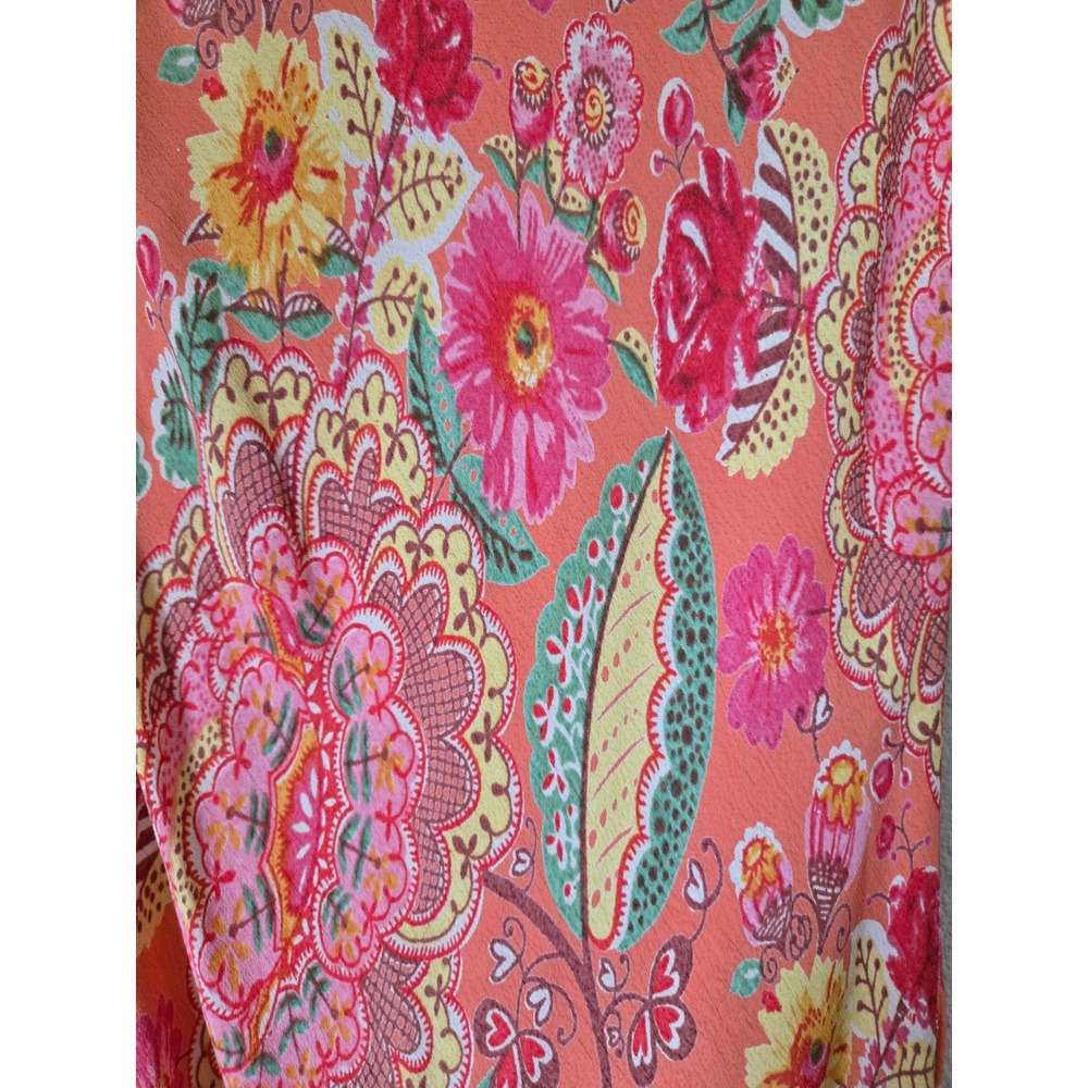 Angie Floral Paisley Boho Midi Slip Dress Sleeveless Shoulder Ties M Y2K 90s - Picture 3 of 8